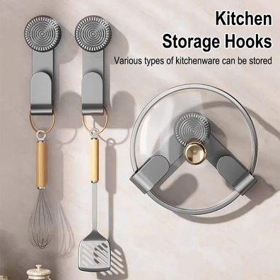 Wall Hanging Pot Lid Rack, Suction Cup Holder for Covers & Cutting Boards, Punch-Free
