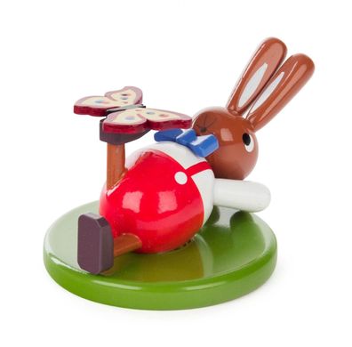 Osterhase Hase klein liegend mit Schmetterling BxHxT 8x4,5x5,5cm NEU Osterfigur