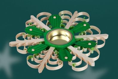 Tischschmuck Teelichthalter als Grüner Stern Ø18cm NEU Kerzenständer Osterdeko