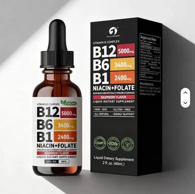 Tianyuan Vitamin B12 + B6 Tropfen | Flüssig B-Komplex | Energie & Immun