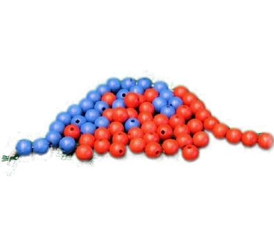 Holzspielzeug 100 blaue Holzperlen Ø 1,3cm NEU Perlen Murmel Holzkugel