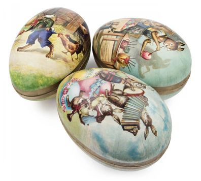 Strauchbehang Ostereier Festtagszeit zum Befüllen, goldene Borte Höhe 180mm NEU