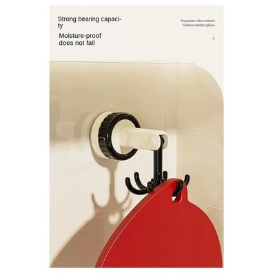 Six-Claw Hook Multi-Function Spatula/Spoon Rack, Retro Suction Cup Wall Hanging