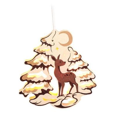 Fensterbild Groß Reh 21 cm Fensterdeko Weihnachten Deko Erzgebirge NEU 1974
