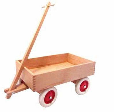 Handwagen Kastenwagen L/B/H 48cm/30cm/24cm NEU Holzwagen Leiterwagen Bollerwagen