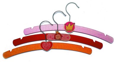 Holzdekoration Kleiderbügel 3er Set Prinzessin BxHxT 34x5x3cm NEU Garderobe