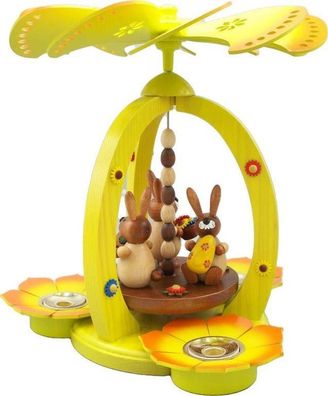 Osterdekoration Pyramide mit 3 Osterhasen bunt Höhe 20cm NEU Ostern Pyramide Oste