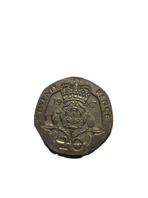 Münze, Großbritanien, Elisabeth II, 20 Pence, 1987