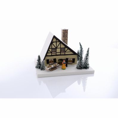 Lichterhaus Schneewittchenhaus LxBxH 29x24x20cm NEU Haus Karton Pappe Seiffen
