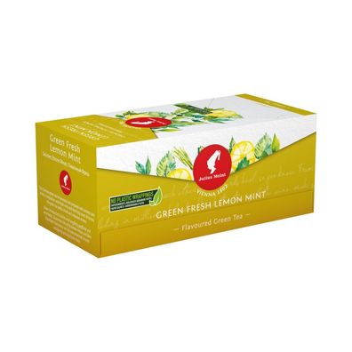 Julius Meinl Tee Green Fresh Lemon Mint, Grüner Tee Zitrone Minze, 25 Teebeutel im Ku