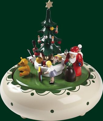 Spieldose Bescherung mit Weihnachtsmann Höhe= 18cm NEU Spieluhr Spielwerk Musik
