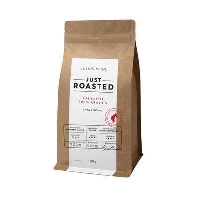 Julius Meinl Just Roasted Espresso, geröstet in Wien, Ganze Bohne, 500g