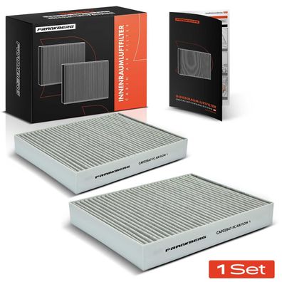 Frankberg 2x Innenraumfilter Aktivkohle für VW Touareg 7P Porsche Cayenne 92A 2010-20