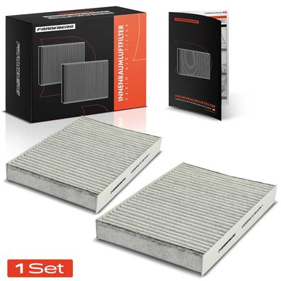 Frankberg 2x Innenraumfilter Aktivkohle für Dacia Logan LS Nissan Kubistar Renault Cl