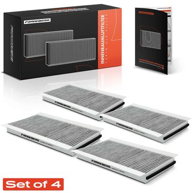 Frankberg 4x Innenraumfilter Aktivkohle für BMW 5er E60 E61 6er E63 E64 Alpina B5 B6