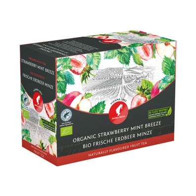 Julius Meinl Bio Tee Erdbeere-Minze Big Bag (Kannen Teebeutel), Früchtetee, 20 Teebeu