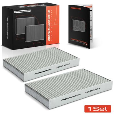 Frankberg 2x Innenraumfilter Aktivkohle für Citroën C2-C4 Peugeot 307 308 408