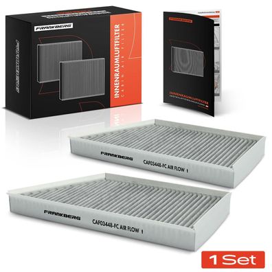 Frankberg 2x Innenraumfilter Aktivkohle für Peugeot 206 2L 2M 2D 2E/K 2A/C 1998-2012
