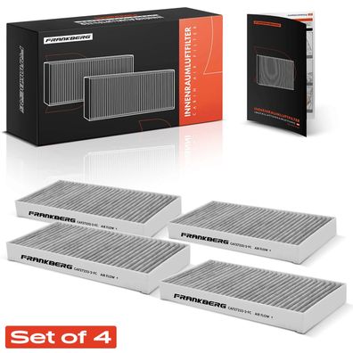Frankberg 4x Innenraumfilter Aktivkohle für Renault Laguna DT0/1 BT0/1 KT0/1 2007-201