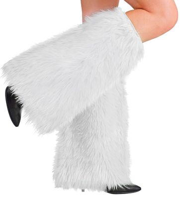 Beinstulpen Plüsch weiß
