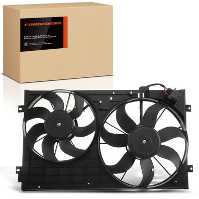 Frankberg 1x Motorkühller Doppellüfter mit Kühlerlüfterrahmen VW Caddy Golf Passat Au