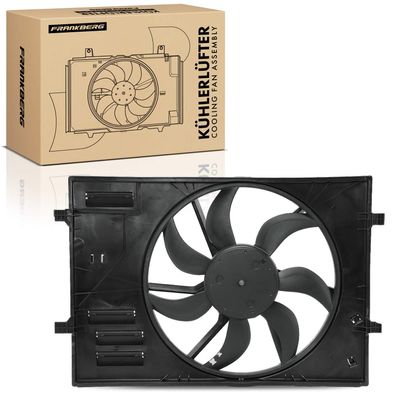 Frankberg 1x Motorkühller Einfachlüfter mit Kühlerlüfterrahmen VW Golf VII Touran Aud