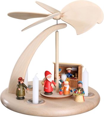 Pyramide mit Weihnachtsmann HxBxT = 25x27x25cm NEU Holzpyramide Tischdekoration