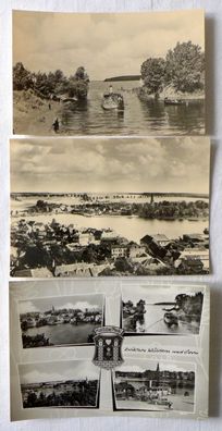 3 DDR Ansichtskarten Malchow Lenz Plauer See AK