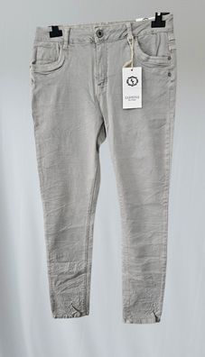 Karostar K8213 Damen Jeans Hose Stretch Five Pocket Knopf/RV Hellgrau Gr. L/40