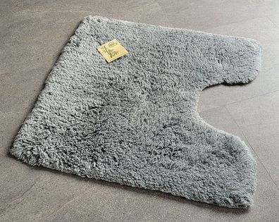 Bambou Anthrazit WC-Vorleger mit Ausschnitt 55x55 cm | 30 mm Flor | ohne Latex