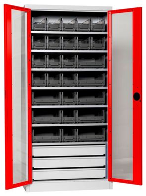 Flügeltürenschrank Lagerbox Flgtrshrnk-sichtf-slb-fb520s-box-ral3020