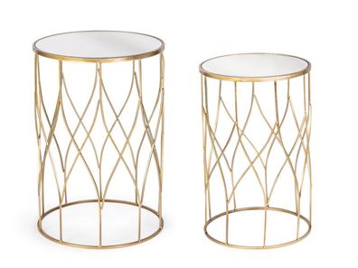 Beistelltisch Elenor 2er-Set Gold Spiegel
