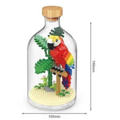 Papagei Bausteine Modell Figur Klemmbausteine Flasche Micro-Bricks
