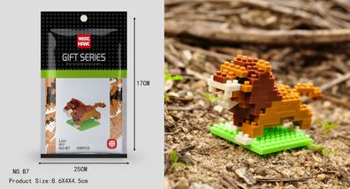 Löwe Figur Bausteine Modell LNO Micro-Bricks