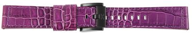 TW Steel Leder Armband 22 mm Bandbreite in lila mit schwarzer Schließe 8400035