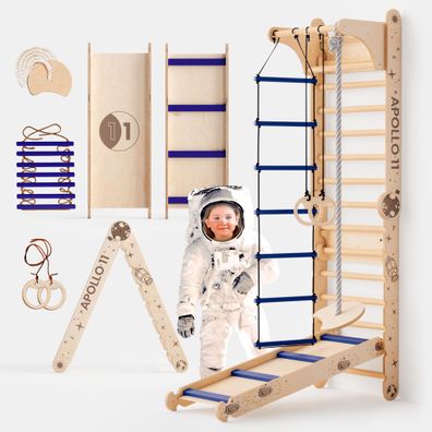 Apollo Schwedische Wand / Kletterleiter fér kleine Astronauten + Mondschaukel-Set + R