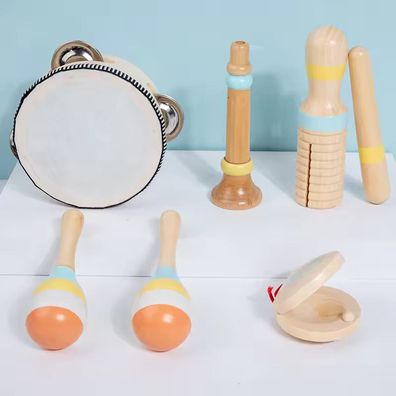Montessori Holz Instrumenten Set fér kleine Klangforscher (6, 8 und 9-teilig)