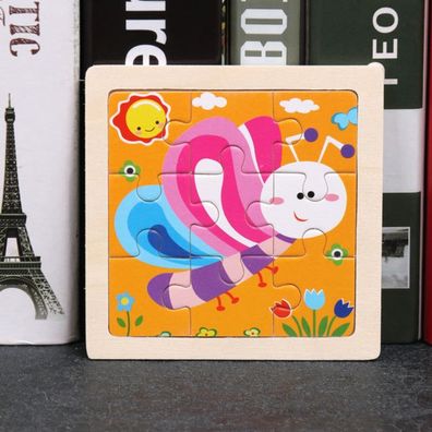 Kinder Baby Holz Puzzle Cartoon Schmetterling 9 Teile Puzzle
