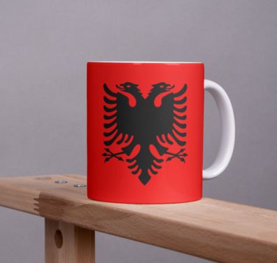 Albanien Kaffeetasse Pot Flagge Kaffee Tasse Becher ALB Coffeecup Béro Tee
