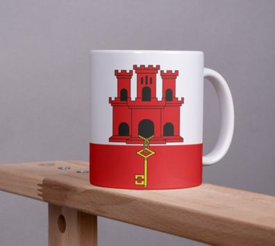 Gibraltar Kaffeetasse Flagge GIB Pot Kaffee Tasse Becher Coffeecup Béro Tee