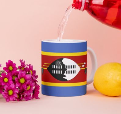 Eswatini Tasse Flagge Pot Kaffeetasse National Becher Kaffee Cup Béro Tee