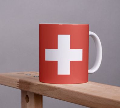 Kaffeetasse Schweiz Flagge Pot Kaffee Tasse Becher CH Coffeecup Béro Tee