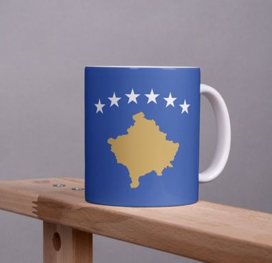 Kosovo Kaffeetasse Flagge Pot Kaffee Tasse KOS Becher Coffeecup Béro Tee