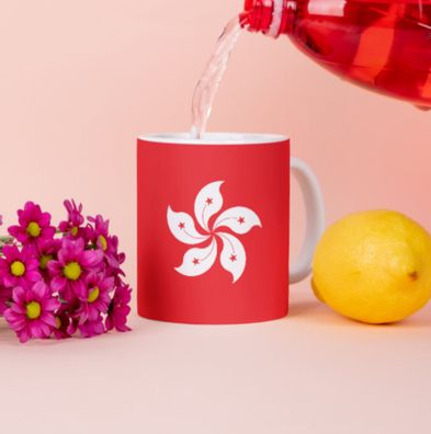 Hongkong China Kaffeetasse Flagge Pot Kaffee Tasse HK Becher Coffeecup Béro Tee