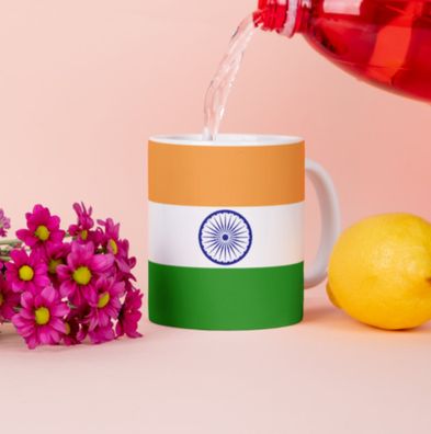 Indien Kaffeetasse Flagge Pot Kaffee Tasse IN Becher Coffeecup Béro Tee
