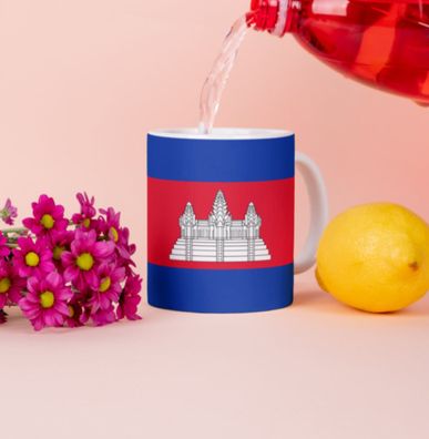 Kambodscha Kaffeetasse Flagge Pot Kaffee Tasse KHM Becher Coffeecup Béro Tee
