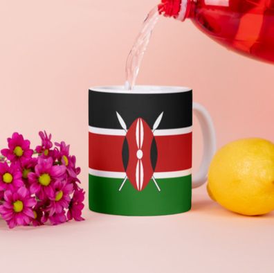 Kenia Tasse Flagge Pot Kaffeetasse National Becher Kaffee Cup Béro Tee