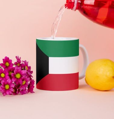 Kuwait Kaffeetasse Flagge Pot Kaffee Tasse National Becher Coffeecup Béro Tee