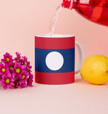 Laos Kaffeetasse Flagge Pot Kaffee Tasse National Becher Coffeecup Béro Tee