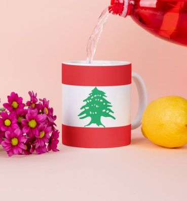 Libanon Kaffeetasse Flagge Pot Kaffee Tasse National Becher Coffeecup Béro Tee